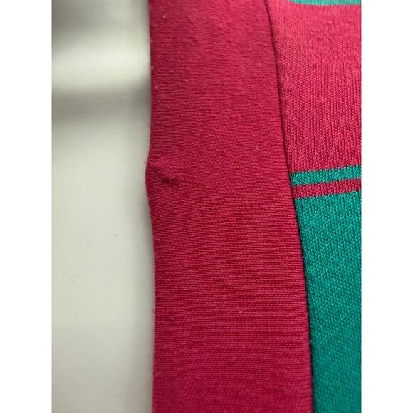 Vtg Peter Popovitch women M Striped Pink Green Button V Neck Slouchy cardigan - Picture 2 of 4